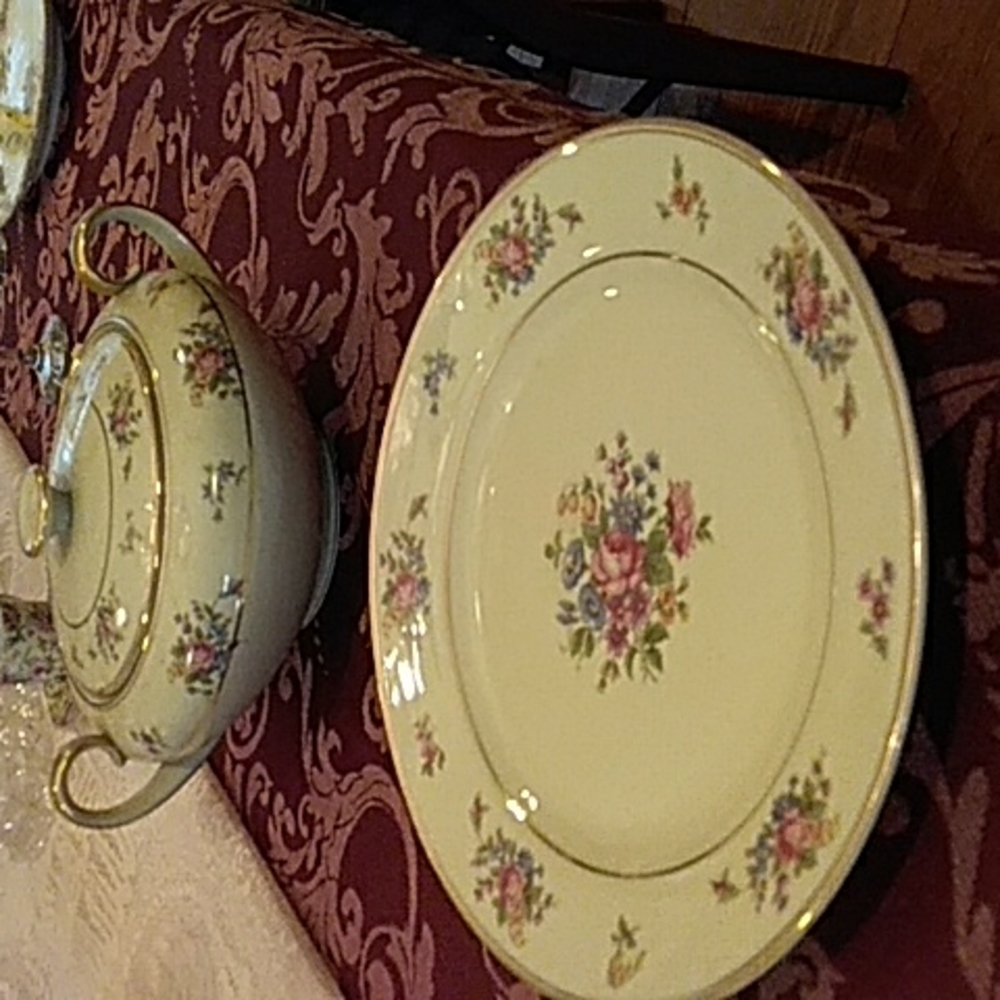 China plates and covered serving bowl